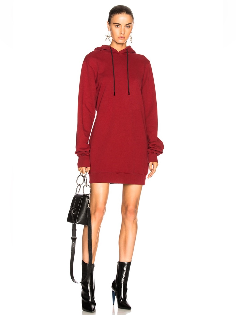 COTTON CITIZEN Milan Backless Hoodie Dress in Scarlet